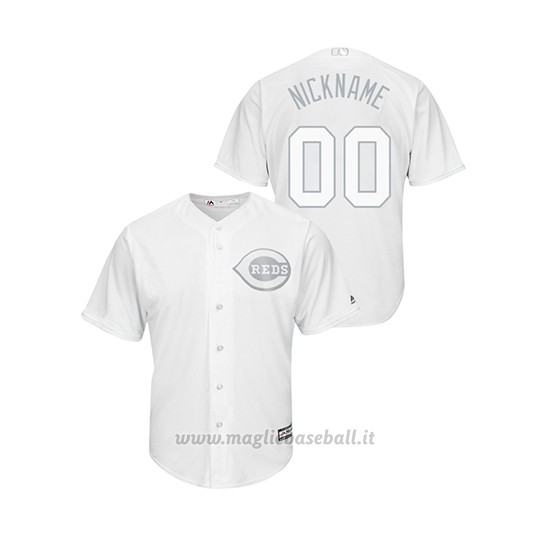 Maglia Baseball Uomo Cincinnati Reds Personalizzate 2019 Players Weekend Nickname Replica Bianco